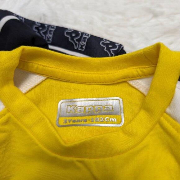 Kappa Unisex Crew Neck Yellow Pullover Loopknit with logo Sweatshirt NWOT 3T - Picture 4 of 7